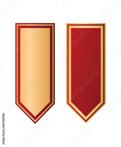 Free Download Flat luxury golden red arrow banner ribbon flag editable vector set - GFXLoad