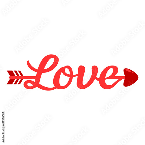 Happy Valentine's Day clipart, Love you, love text 
