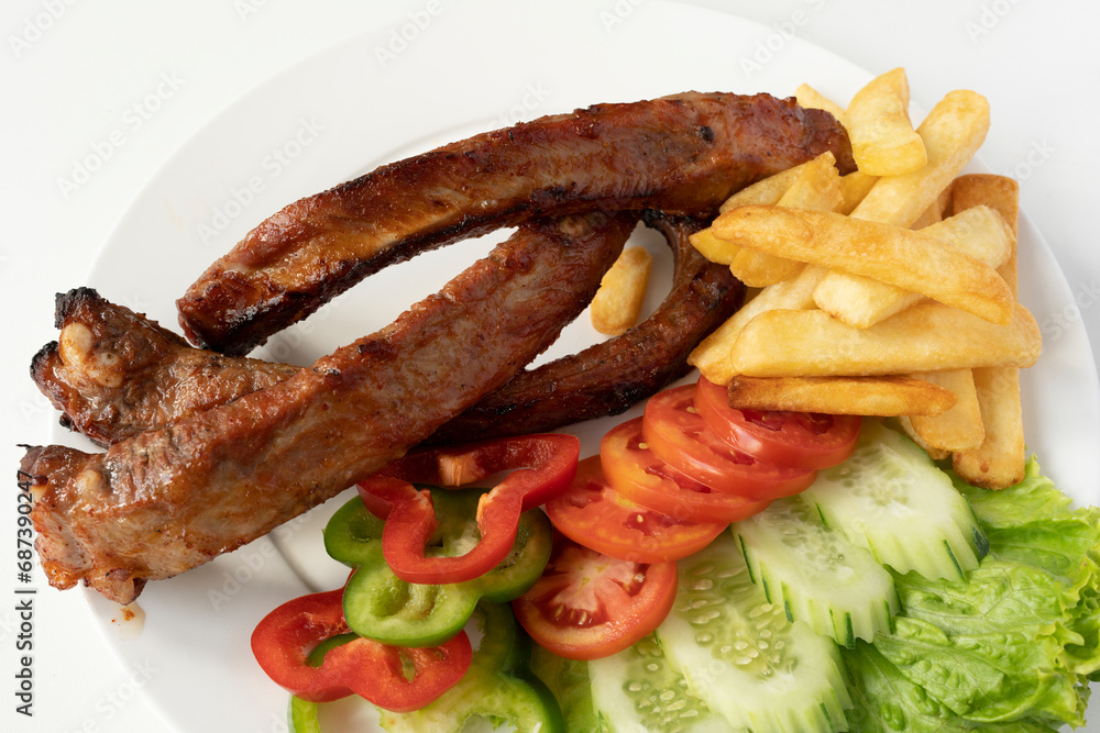 grilled steak with french fries grilled steak with french fries