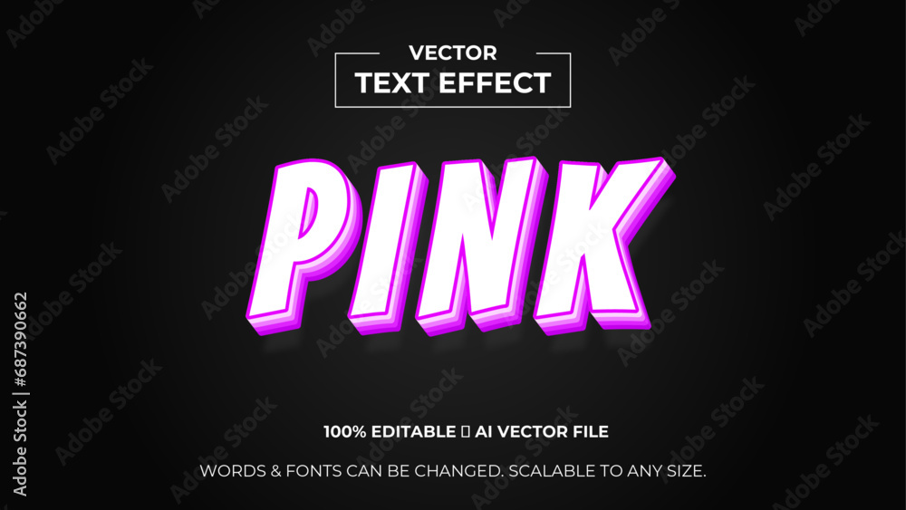 Pink typography premium editable text effect - Style text effects. banner, background, wallpaper, flyer, template, presentation, backdrop. editable text effect. vector illustration Pink typography premium editable text effect - Style text effects. banner, background, wallpaper, flyer, template, presentation, backdrop. editable text effect. vector illustration