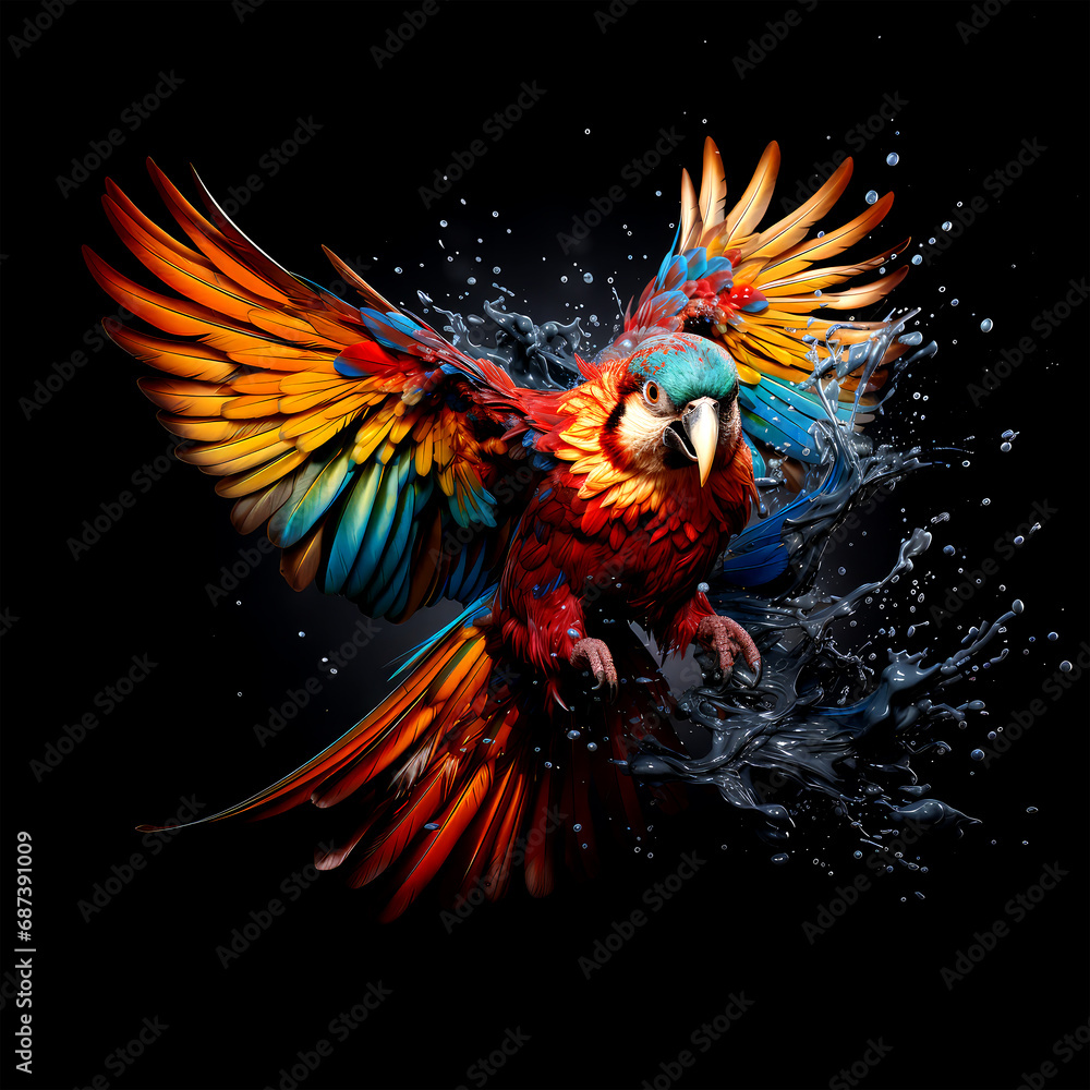 Obraz premium macaw flying on background