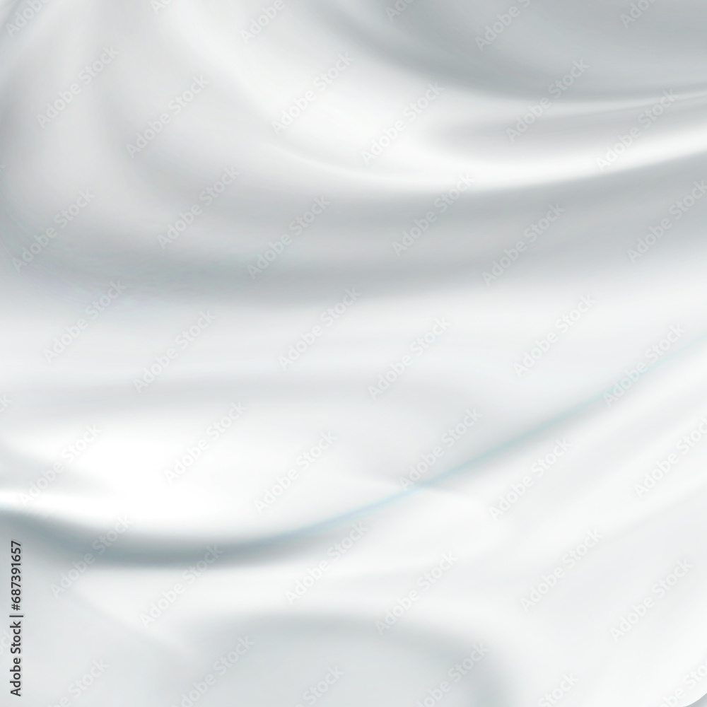 Fototapeta premium Abstract gray curve gradient background. Soft light, empty studio, space effect. Veil, folds and haze, snow-white wallpaper. Illustration