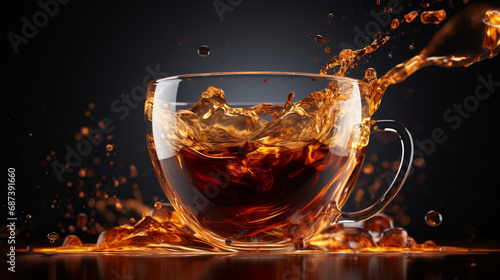 glass of whiskey HD 8K wallpaper Stock Photographic Image 