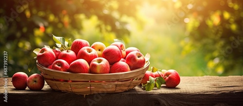 Organic apples in the basket.
