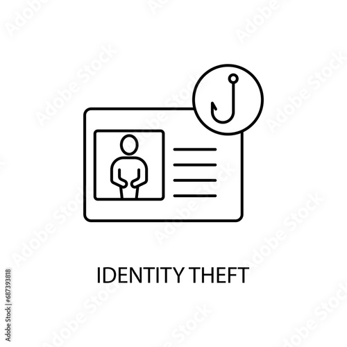 Identity theft concept line icon. Simple element illustration.Identity theft concept outline symbol design.
