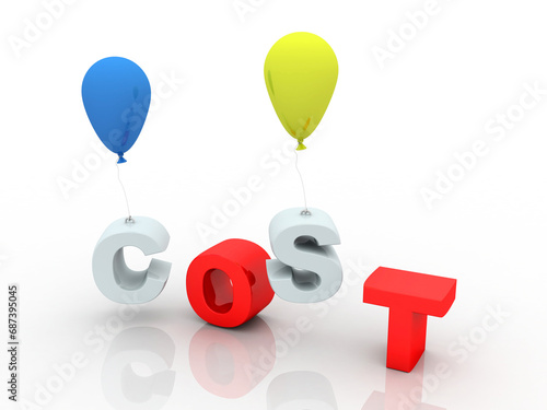 3d illustration business Costs Concept