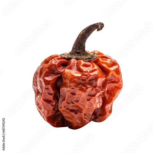 front view of a spoil habanero word vegetable isolated on a white transparent background 