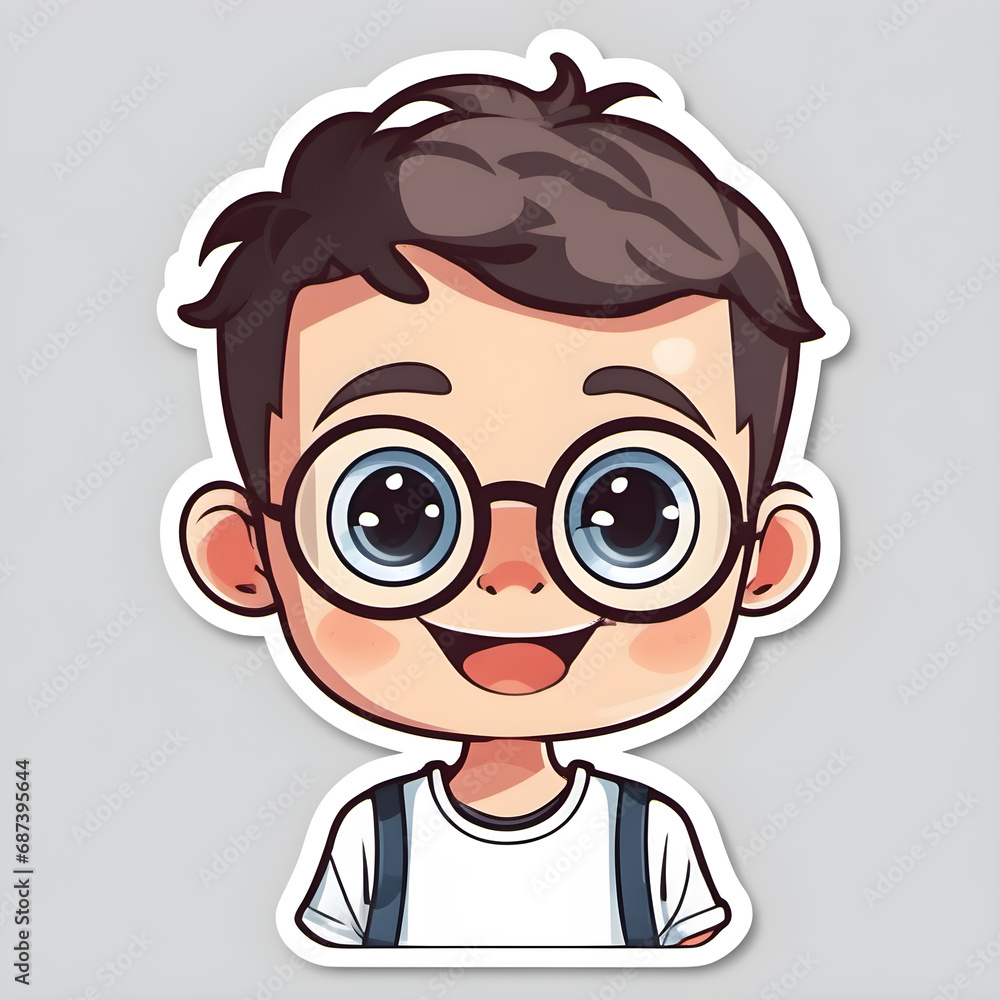 Cute child boy animated illustrator Cute child boy animated illustrator