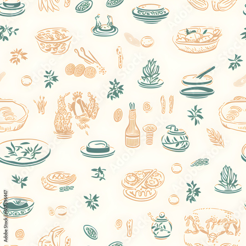 seasoning, food ingredients, Pattern, Background, Wallpaper, illustration, art
