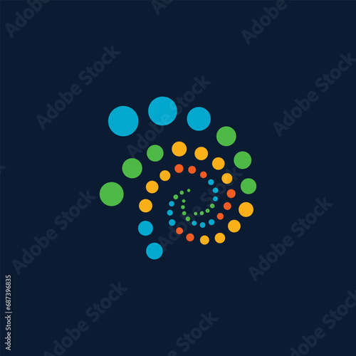 Abstract hypnosis dotted logo design template