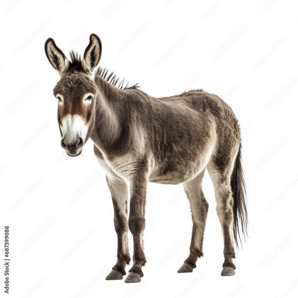 donkey looking isolated on white donkey looking isolated on white