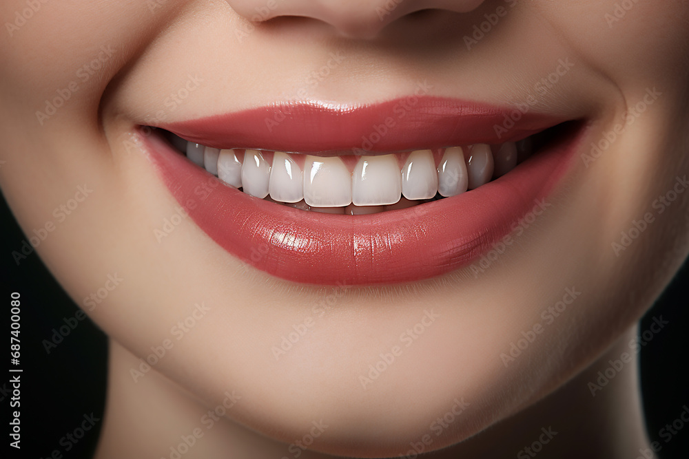 Close up photo of beautiful smiling mouth with white teeth. Close up photo of beautiful smiling mouth with white teeth.