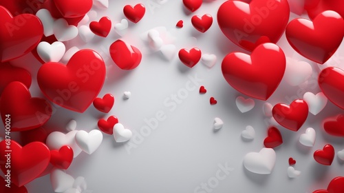 High Quality Love Background with 3D Hearts for your Saint ValentineA' s Day Design . Isolated Vector Elements photo