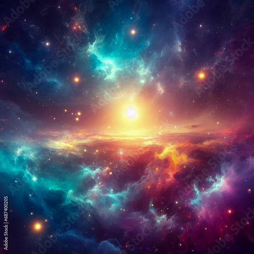 Cosmic space and stars, computer generated abstract background,