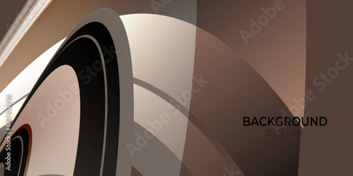 Wavy choco banner design background with abstract shape geometric overlay layer. Vector illustration.