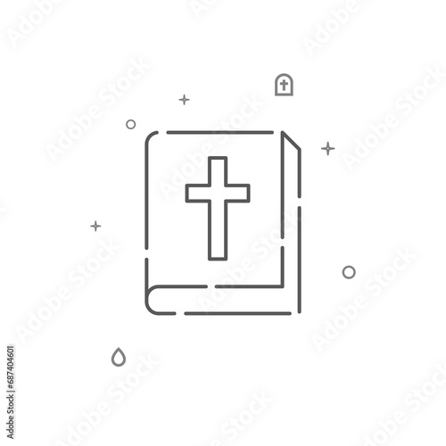 Bible, holy scripture simple vector line icon. Symbol, pictogram, sign isolated on white background. Editable stroke