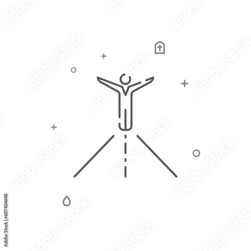 Jesus, Savior simple vector line icon. Symbol, pictogram, sign isolated on white background. Editable stroke