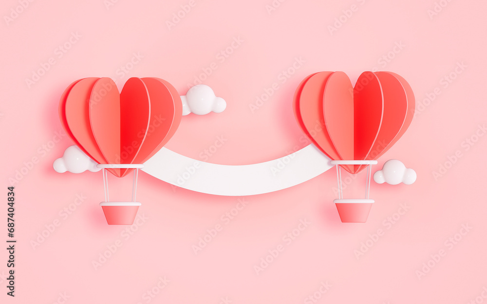 Valentine's Day festival with hearts and text space