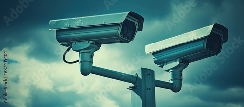 Dual surveillance cameras promote citizen safety and monitor weather conditions.