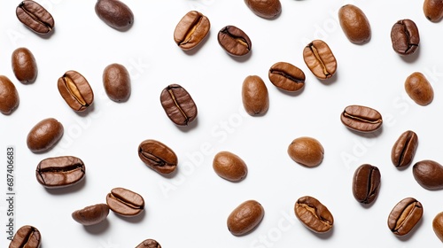 Flying coffee beans. Generative AI