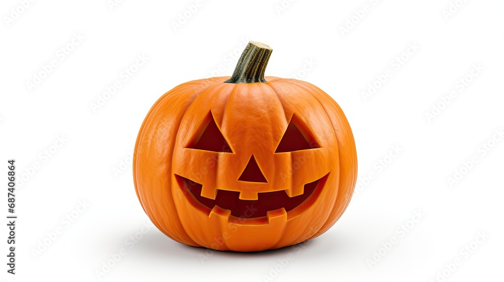 Isolated Halloween pumpkin. Generative AI Isolated Halloween pumpkin. Generative AI