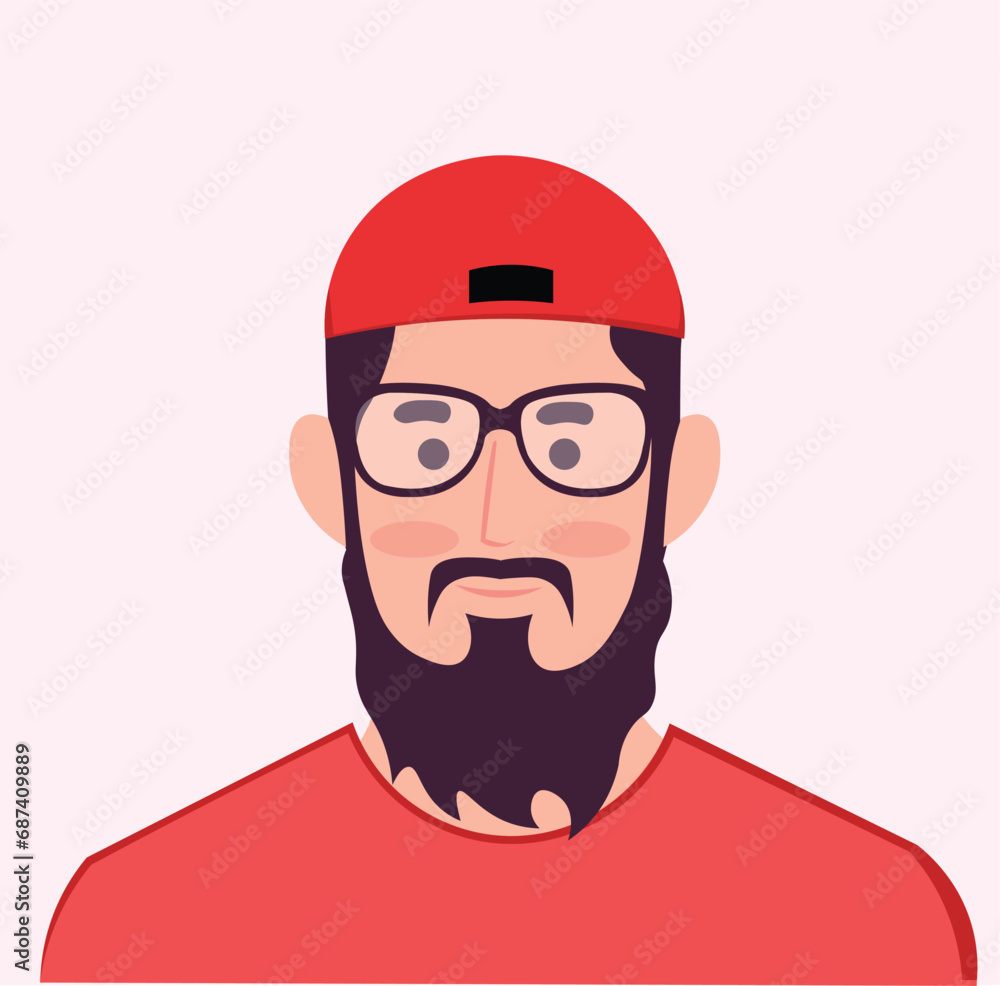 Beard man vector is a dynamic representation encapsulating the essence of masculinity in a visual format. This vector art portrays a male figure with distinct characteristics and emphasizing strength.