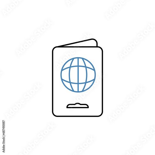 Passport concept line icon. Simple element illustration.Passport concept outline symbol design.