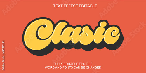 3d text effect clasic vector editable photo