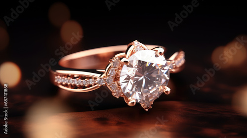 Diamond ring in a carefully crafted package, perfect for Valentine's Day or any celebration. Idea choice for expressing love.