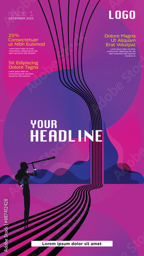 Template vector design for Brochure, Annual Report, Magazine, Poster, Corporate Presentation, Portfolio, Flyer, infographic, layout modern with blue color, Easy to use and edit.