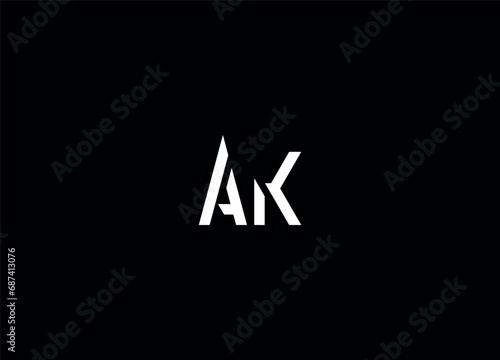 AK letter logo design and creative logo