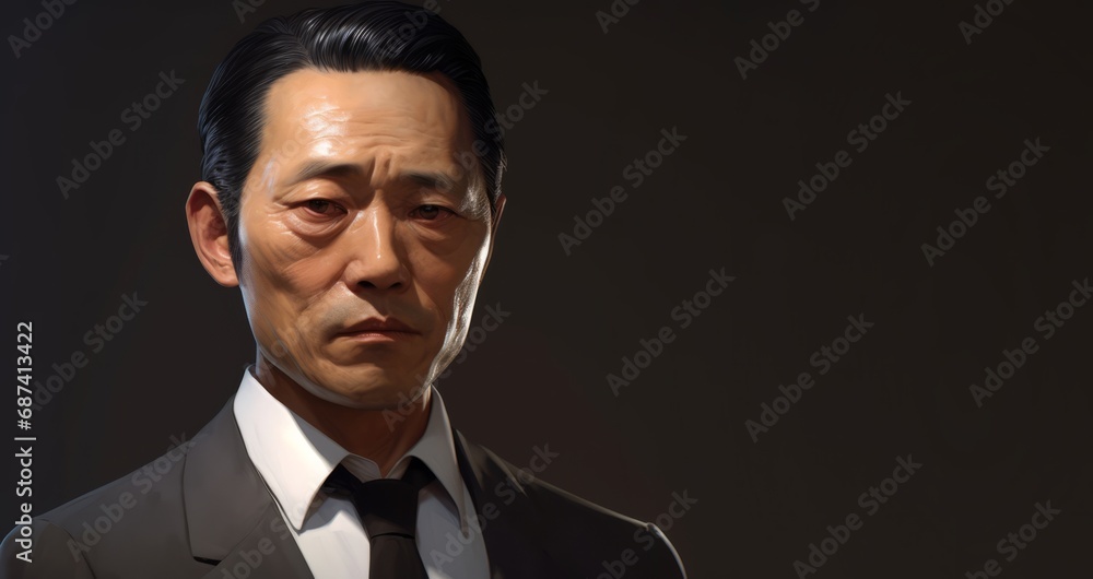 Pensive Asian Businessman in Suit Pensive Asian Businessman in Suit