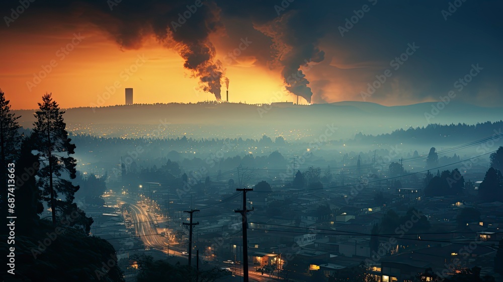 Air pollution in city, Generative AI Air pollution in city, Generative AI