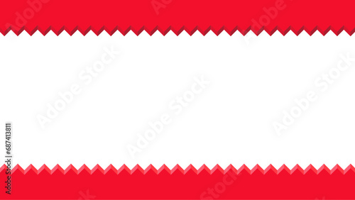 濃い赤色のギザギザ立体的なヘッダーフッター素材