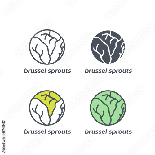Vector sign of the brussel sprouts symbol isolated on a white background. icon color editable.