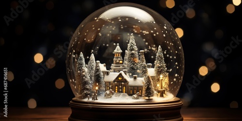 Christmas snow globe decor. © Nopparat