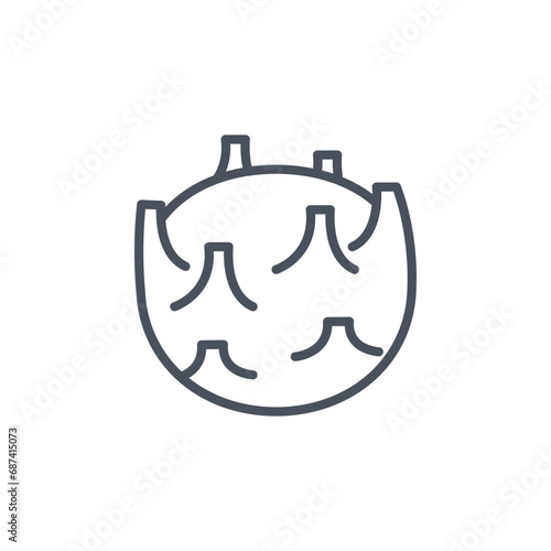 Vector sign of the kohlrabi symbol isolated on a white background. icon color editable.
