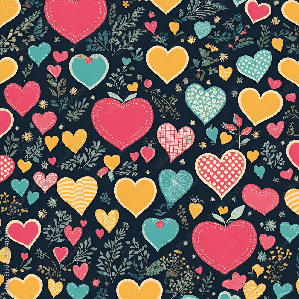 seamless pattern with hearts seamless pattern with hearts