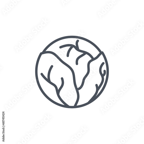 Vector sign of the brussel sprouts symbol isolated on a white background. icon color editable.