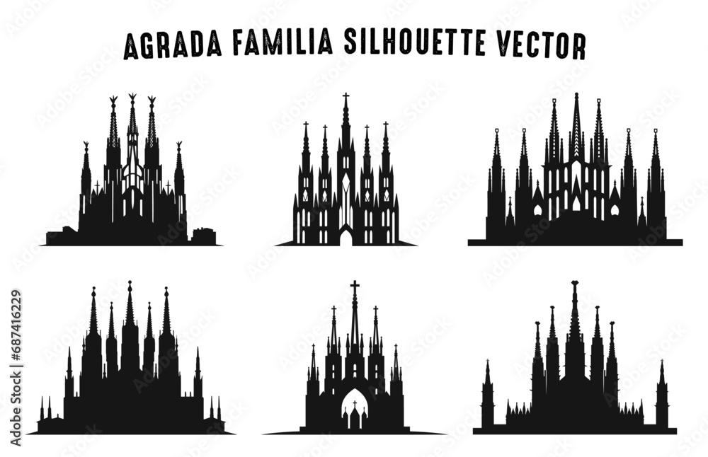 Quando è Stata Costruita La Sagrada Familia Sagrada Familia Silhouette Black Clipart Bundle, La Sagrada Familia