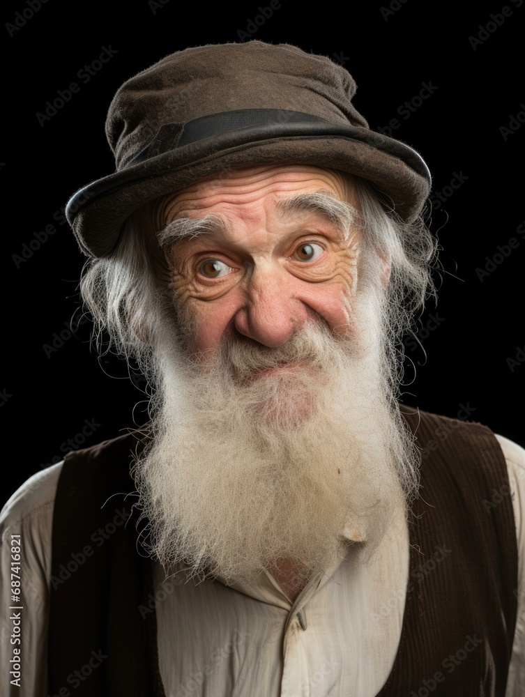 An old man with a long white beard and hat. Generative AI. An old man with a long white beard and hat. Generative AI.