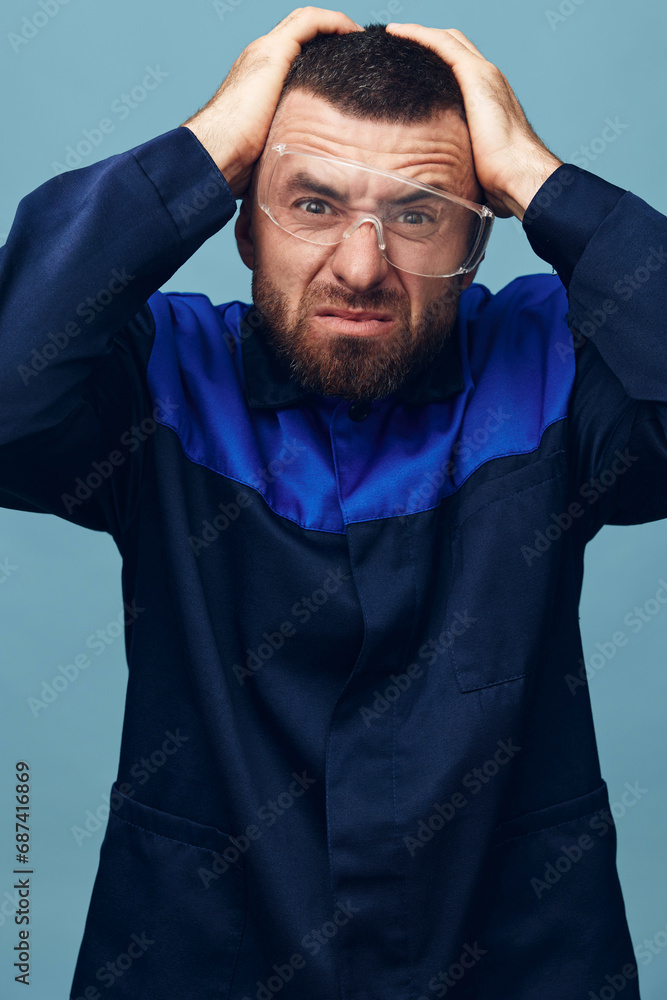 Man beard background expression young portrait background person isolated adult face casual man