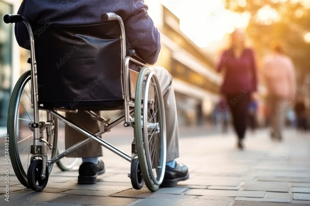 An elderly person with disabilities in a wheelchair in an autumn park. Old age. Walking in a wheelchair in the park. An elderly person with disabilities in a wheelchair in an autumn park. Old age. Walking in a wheelchair in the park.