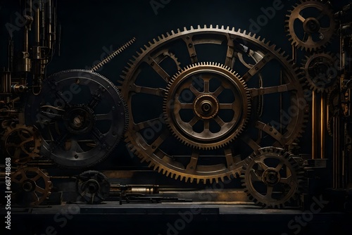 gears and cogs background Generated Ai