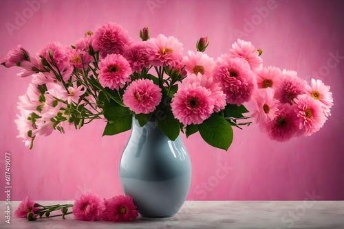 pink flowers in a vase © Urwa