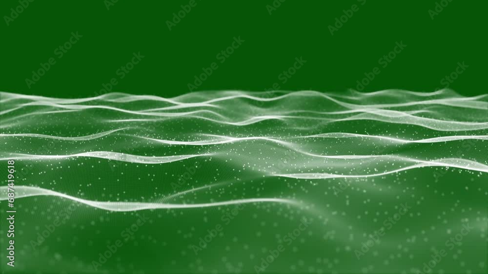 Abstract digital dynamic particle waves with light motion lights ...