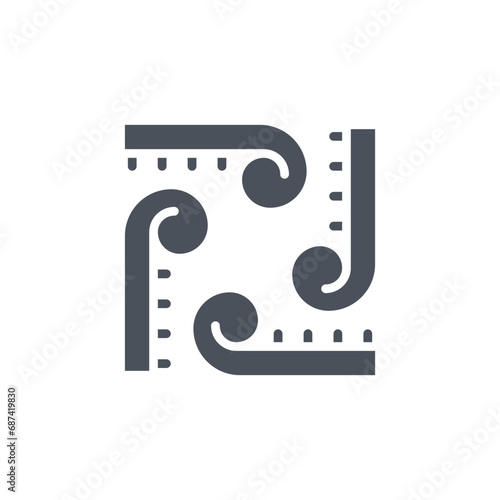 Vector sign of the fiddleheads symbol isolated on a white background. icon color editable.
