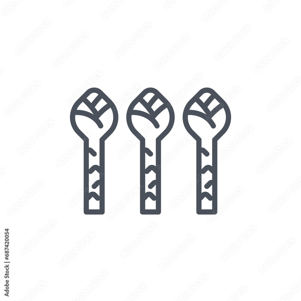 Vector sign of the asparagus symbol isolated on a white background. icon color editable. Vector sign of the asparagus symbol isolated on a white background. icon color editable.