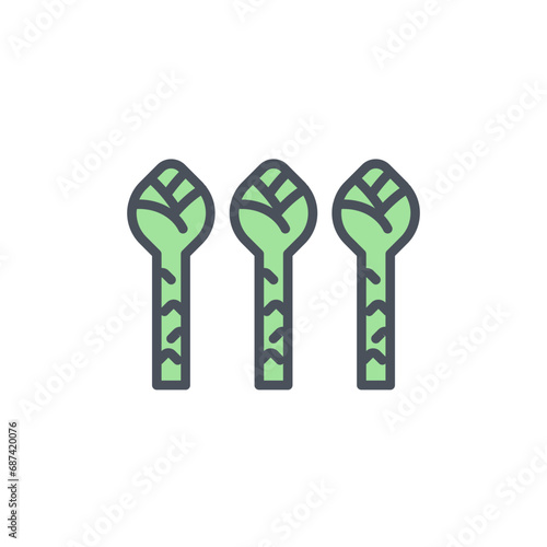 Vector sign of the asparagus symbol isolated on a white background. icon color editable.