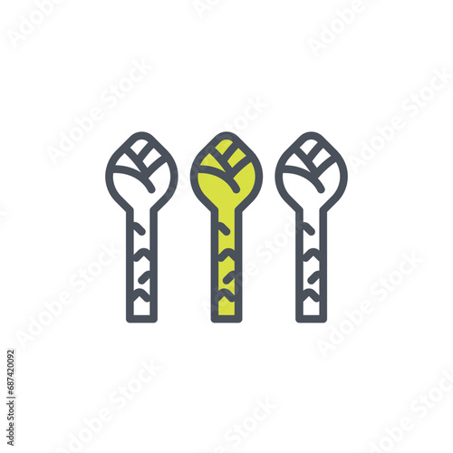 Vector sign of the asparagus symbol isolated on a white background. icon color editable.